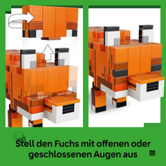 LEGO Minecraft Der Fuchs - 3D-Puzzle Tierfigur mit Zubehör - Gaming Deko für Schlafzimmer oder Gaming Raum - Gamer Spielzeug zum Geburtstag für Jungen, Mädchen und Fans ab 10 Jahren - 21588