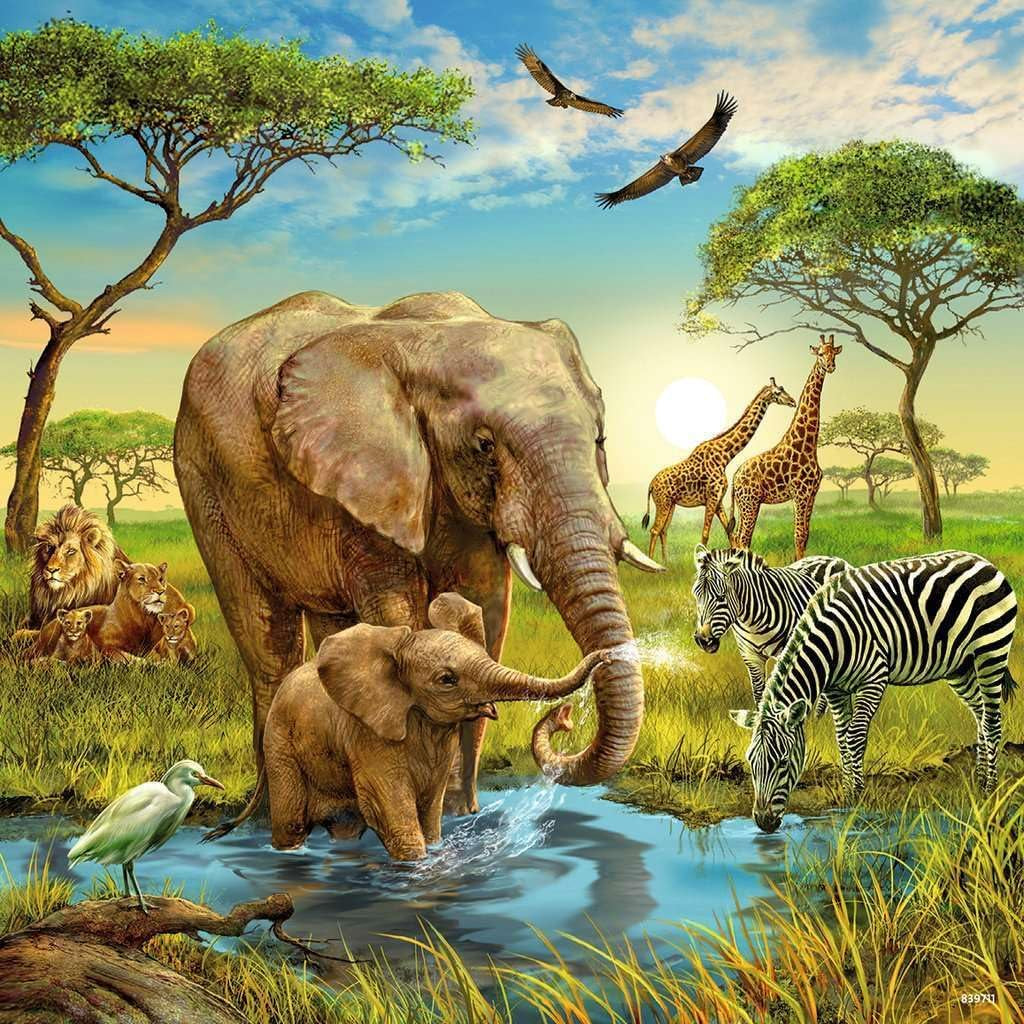 Ravensburger Puzzle pentru copii - 09330 Animale ale Pământului - Puzzle pentru copii de la 5 ani, cu 3X49 piese Puzzle Naty Shop