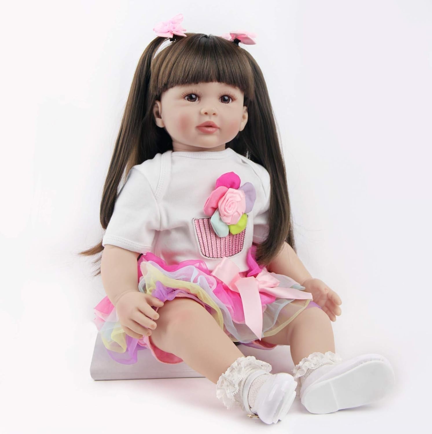 ZIYIUI Păpuși Reborn Baby de 24 de inci, Păpuși realiste cu corp moale, Păpuși Reborn Baby lucrate manual de 60 cm, Cadouri de Crăciun