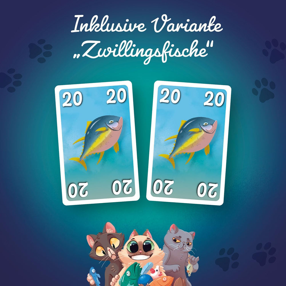Kosmos 741846 Fish & Fluff Kartenspiel, ein lustiges Bietspiel für die ganze Familie, Brettspiel für 2–6 Spieler ab 8 Jahren, Partyspiel