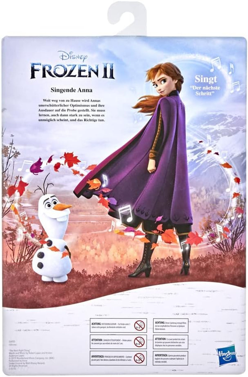 Hasbro Eiskönigin Singende Anna Puppe mit Musik in lila Kleid zu Disneys Die Eiskönigin 2, Spielzeug für Kinder ab 3 Jahren 57237830 Mehrfarbig