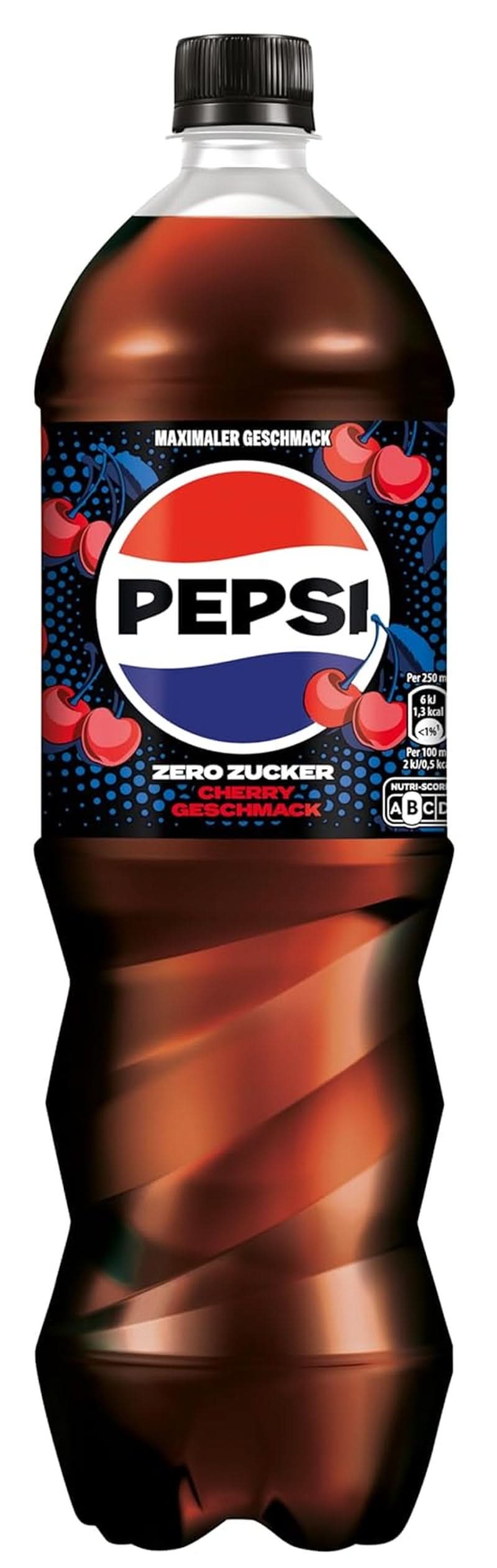 Pepsi Zero Sugar Cherry, zuckerfreies Erfrischungsgetränk, koffeinhaltige Cola mit Kirschgeschmack in der Flasche, Set 6 x 1,25 Liter Naty Shop Classic Version