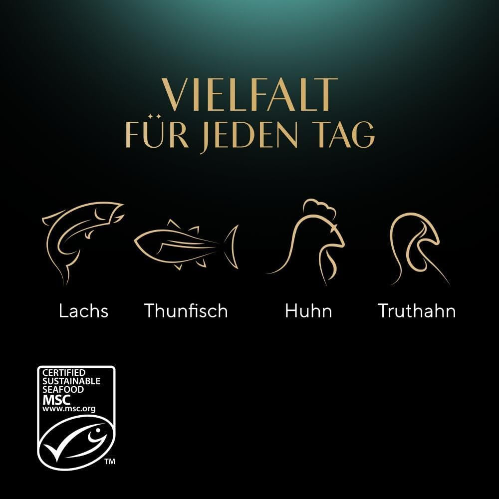 Colecția SHEBA Nature's în sos - Hrană umedă de înaltă calitate pentru pisici, varietate fină (MSC) în pliculețe porționate - 72 x 85g