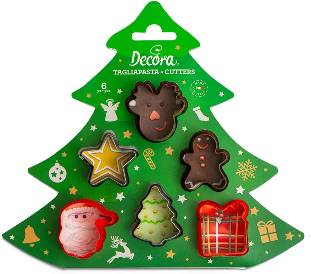 0255097 MINI DECORATOR DE PLASTIC DE CRĂCIUN, 6 BUCĂȚI, Asortate