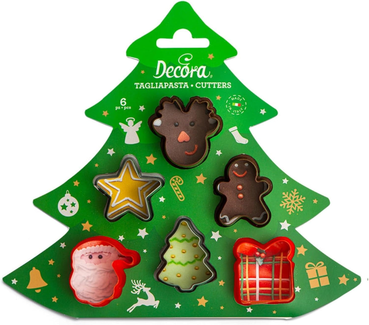 0255097 MINI DECORATOR DE PLASTIC DE CRĂCIUN, 6 BUCĂȚI, Asortate