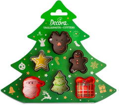 0255097 MINI DECORATOR DE PLASTIC DE CRĂCIUN, 6 BUCĂȚI, Asortate