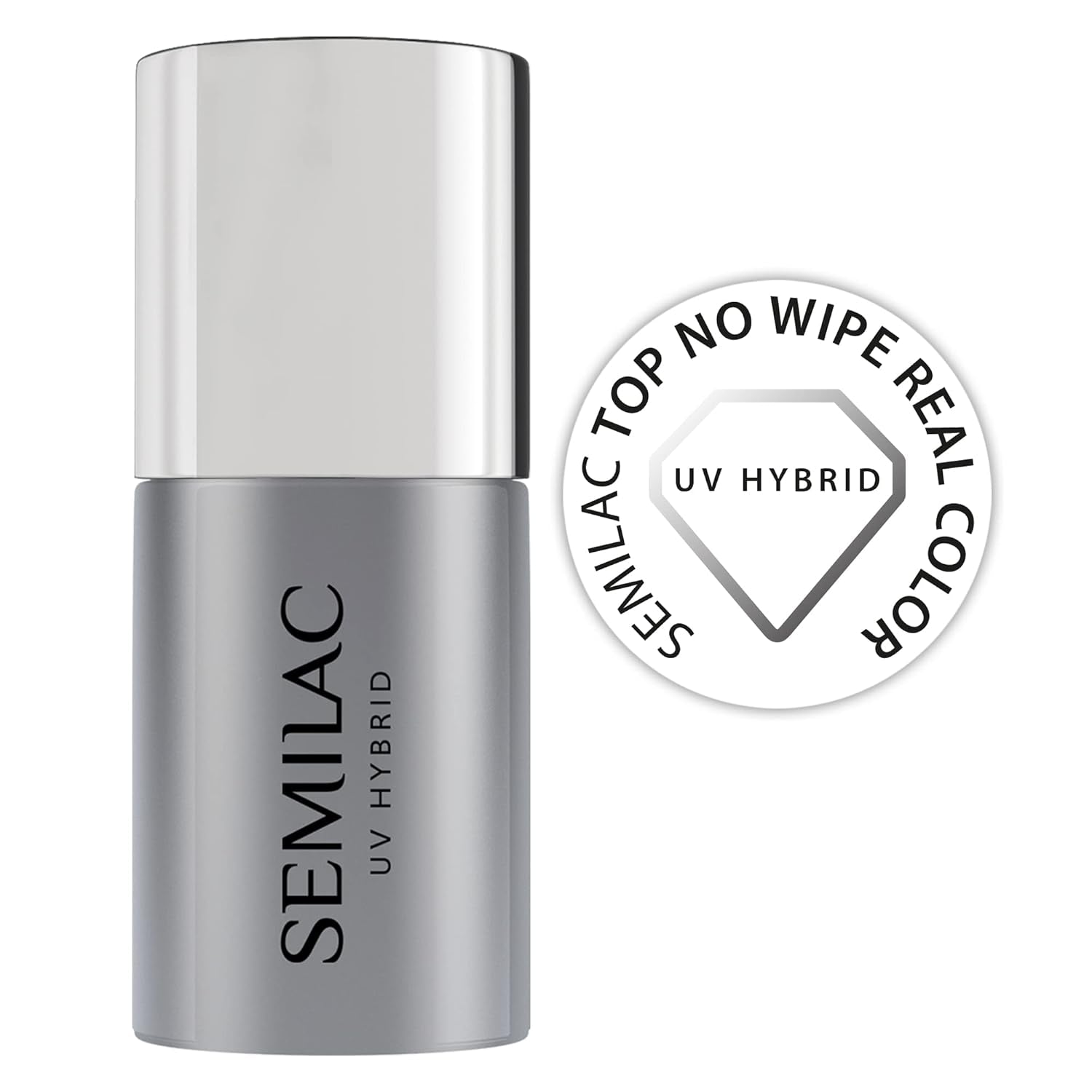 Lac de unghii Semilac Top Coat 7 ml, inovator, UV/LED, pentru ojă hibridă, finisaj lucios, protejează, transparent
