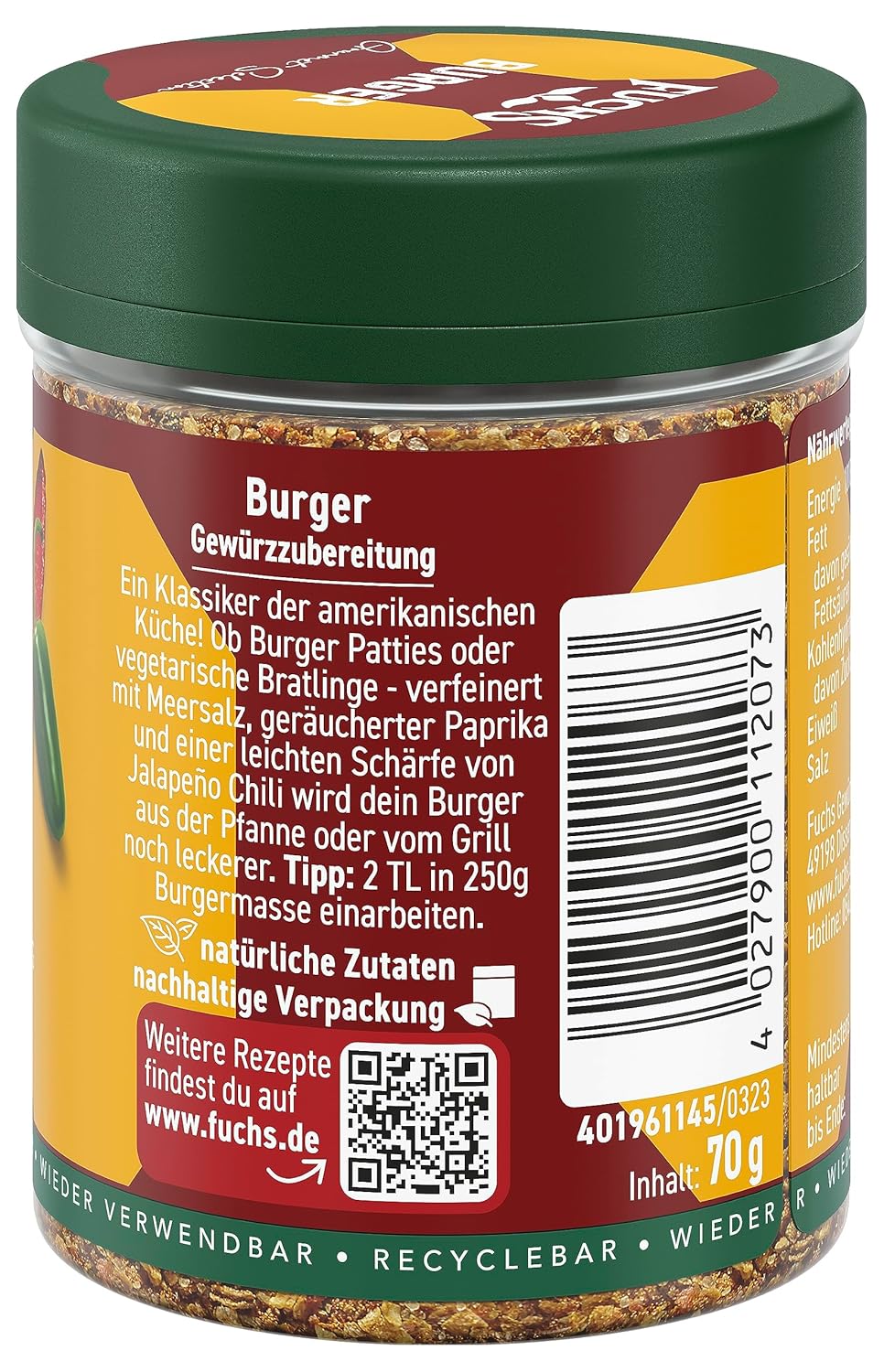 Fuchs Burger-Gewürzmischung – Intensiver Geschmack für Burger