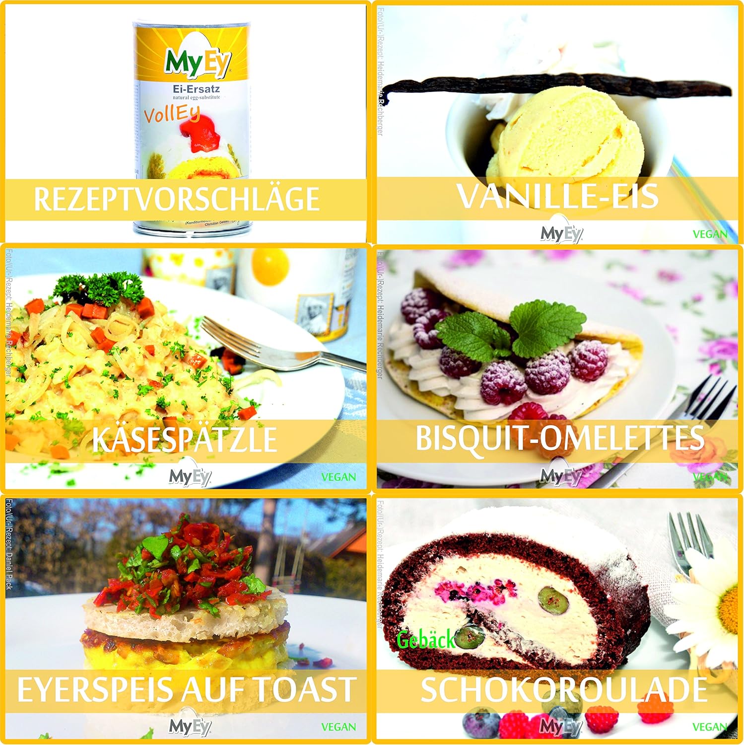 MyEy VollEy Ei Ersatz 200g – Veganes Pulver zum Kochen und Backen