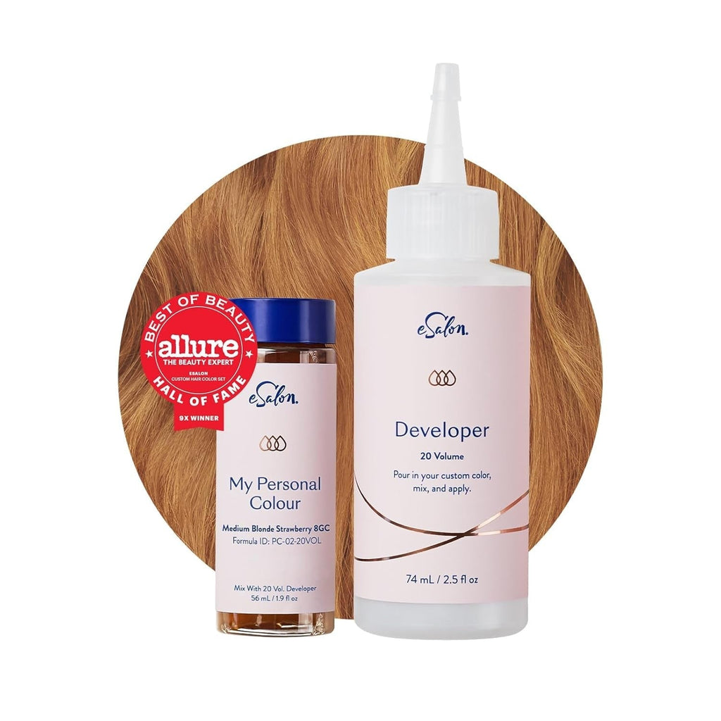 Set colorant permanent pentru păr, 100% acoperire gri, colorare la domiciliu, 0% amoniac vopsele de păr, vopsele de păr multidimensionale, vopsele de păr profesionale Vopsea pentru par Naty Shop Căpșuni blonde medii 8Gc