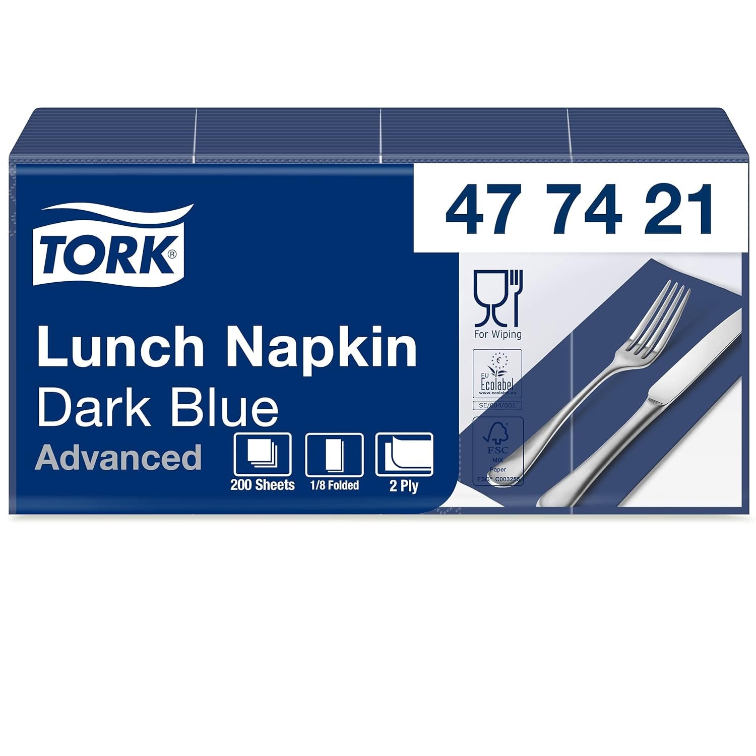 Tork Linstyle 509542 Șervețele pentru cocktail negru, 1/4 pliere, 1 strat, 23,8 x 23,8 cm, 1 x 100 șervețele