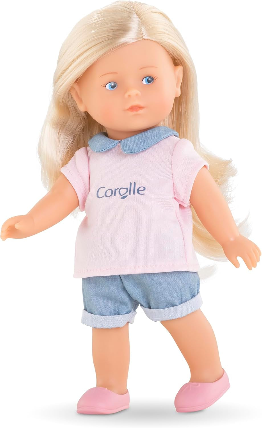 Les Trendies Corolline Rosy Miniwelt Set, Vollvinylpuppe mit langem Haar, Bürste, extra Outfit in Geschenkbox, 4 Teile, Vanilleduft, 20cm, ab 3 Jahren