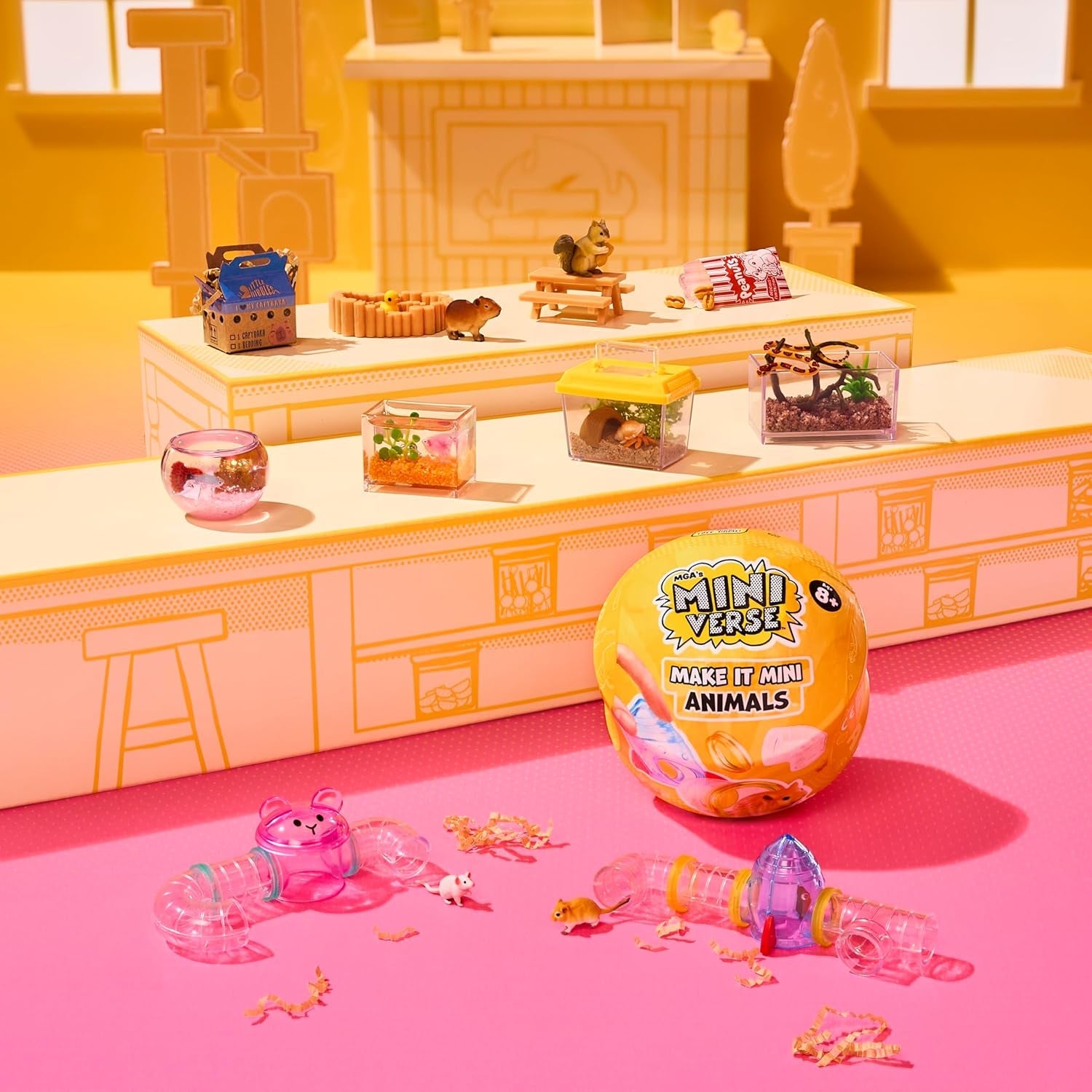 MGA's Miniverse Make It Mini Tiere Serie 2 – Enthält 1 Tierfigur mit Zubehör, Mini-Sammlerstücke, 8 zum Sammeln, Für Sammler und Kinder ab 8 Jahren