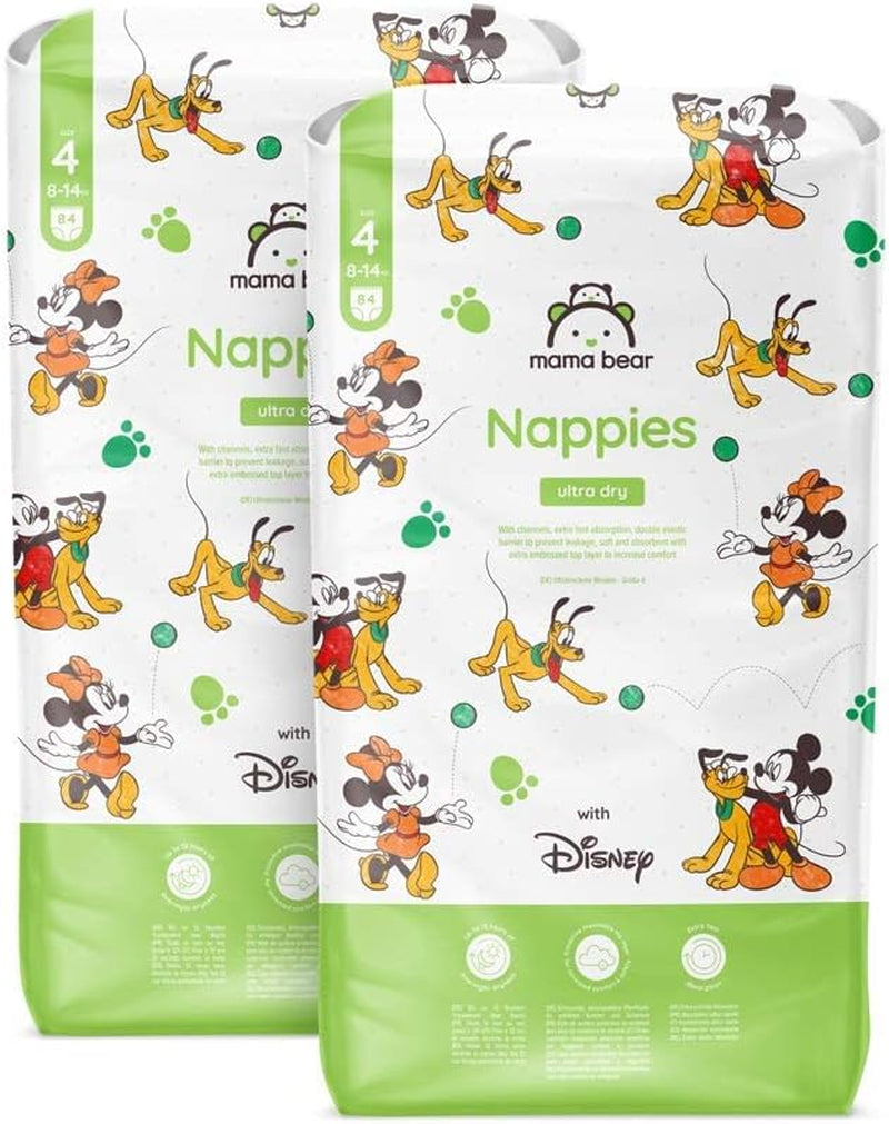 Marcă Amazon: Scutece Mama Bear Disney Ultra Dry, mărimea 3 (4-9 kg) - Cutie lunară, alb, 172 bucăți (2 pachete a câte 86)