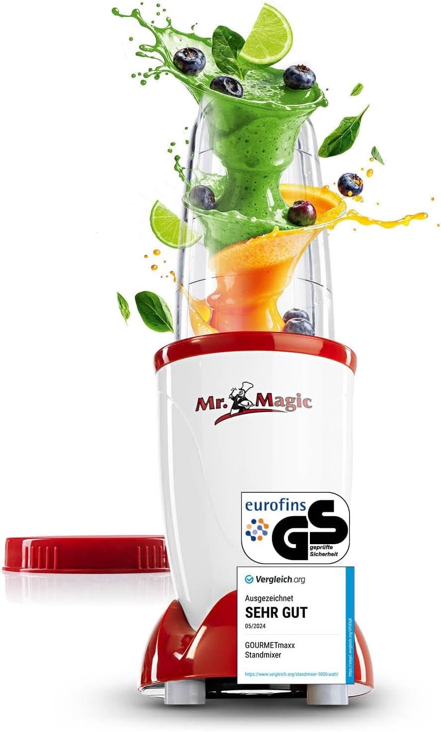 Gourmetmaxx Mr Magic Blender, Smoothie Maker mit XXL Naty Shop Zubehörpaket