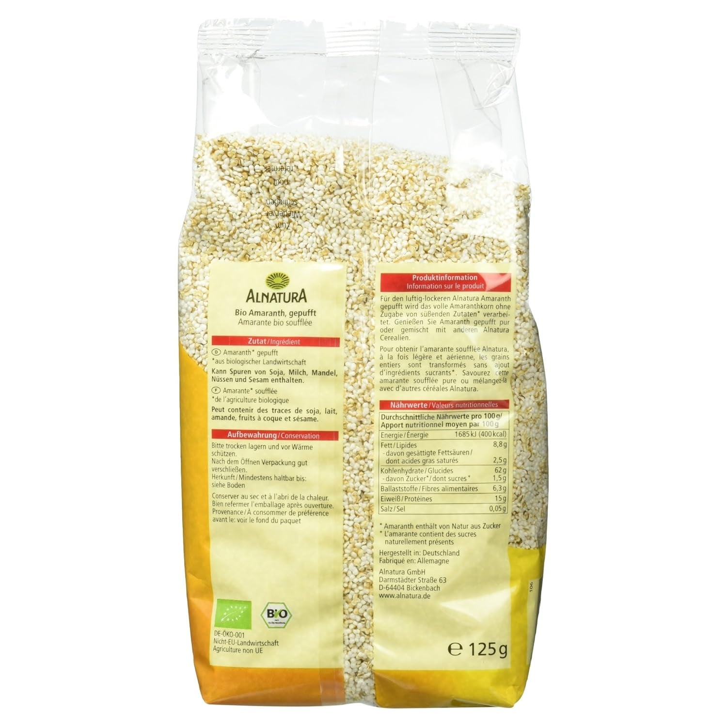 Amarant expandat organic, 125g
