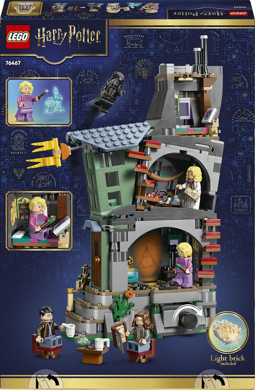 LEGO Harry Potter Luna Lovegoods Haus - Modellbau mit Leuchtstein und 5 Minifiguren - Baukasten DIY Deko fürs Schlafzimmer - Kreatives Geschenk für Mädchen, Jungen und Fans ab 10 Jahren - 76467