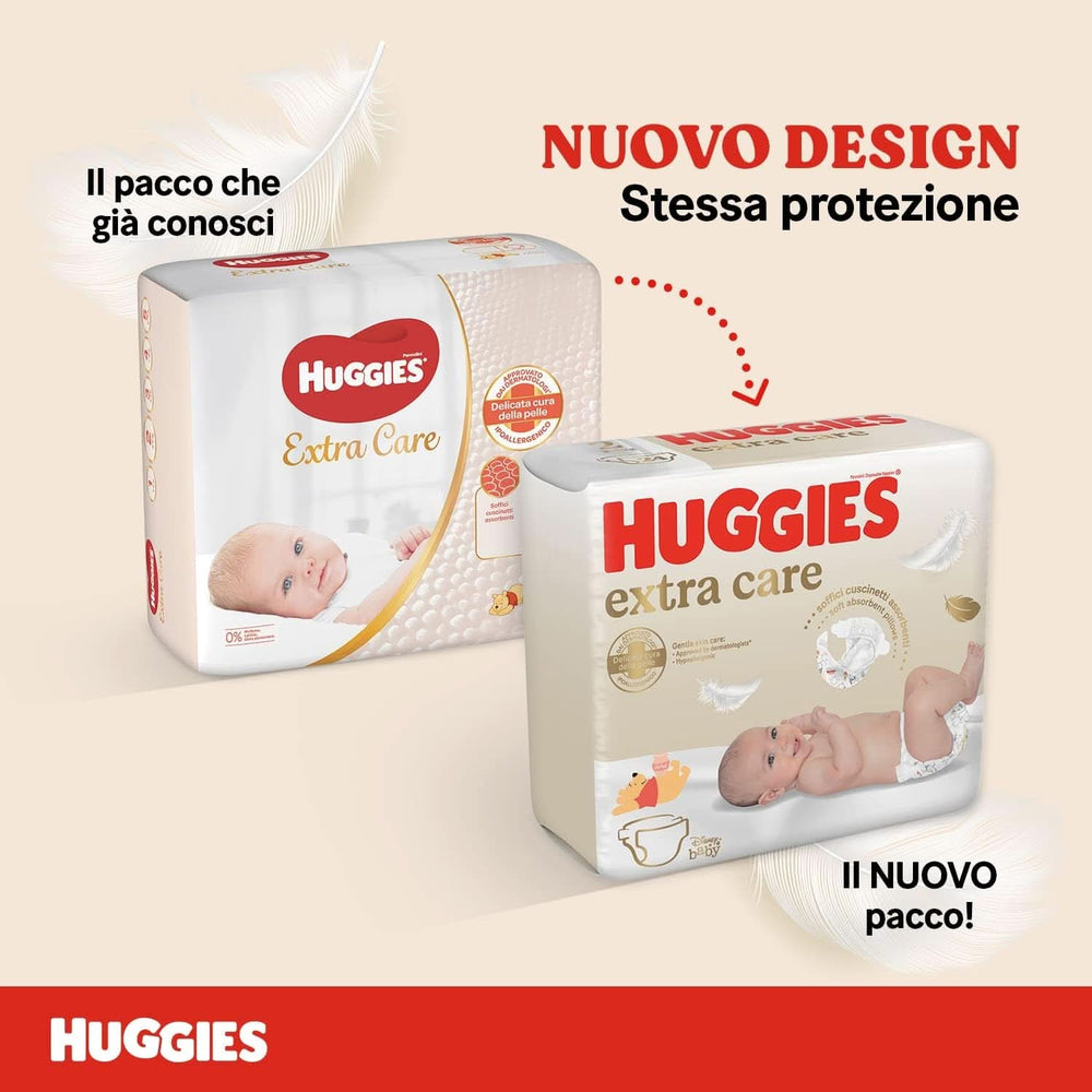 Huggies Extra Care Babywindeln, Größe 1 (2–5 kg), 28er-Packung Mutter und Kind Naty Shop