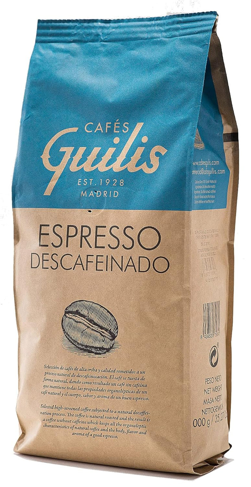 CAFES GUILIS SEIT 1928 AMANTES DEL CAFÉ - Entkoffeinierte Arabica-Kaffeebohnen 1 kg Naty Shop-Kaffee 1 kg Enthält Koffein