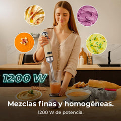 Cecotec Handmixer Retro Power Retrogelb 1200MAX. 1200W Maximale Leistung, 4-Klingen-Messer Mit Schwarzer Titanbeschichtung, 2 Geschwindigkeiten, 0,5L Becher, Vintage-Design Mutter und Kind Naty Shop