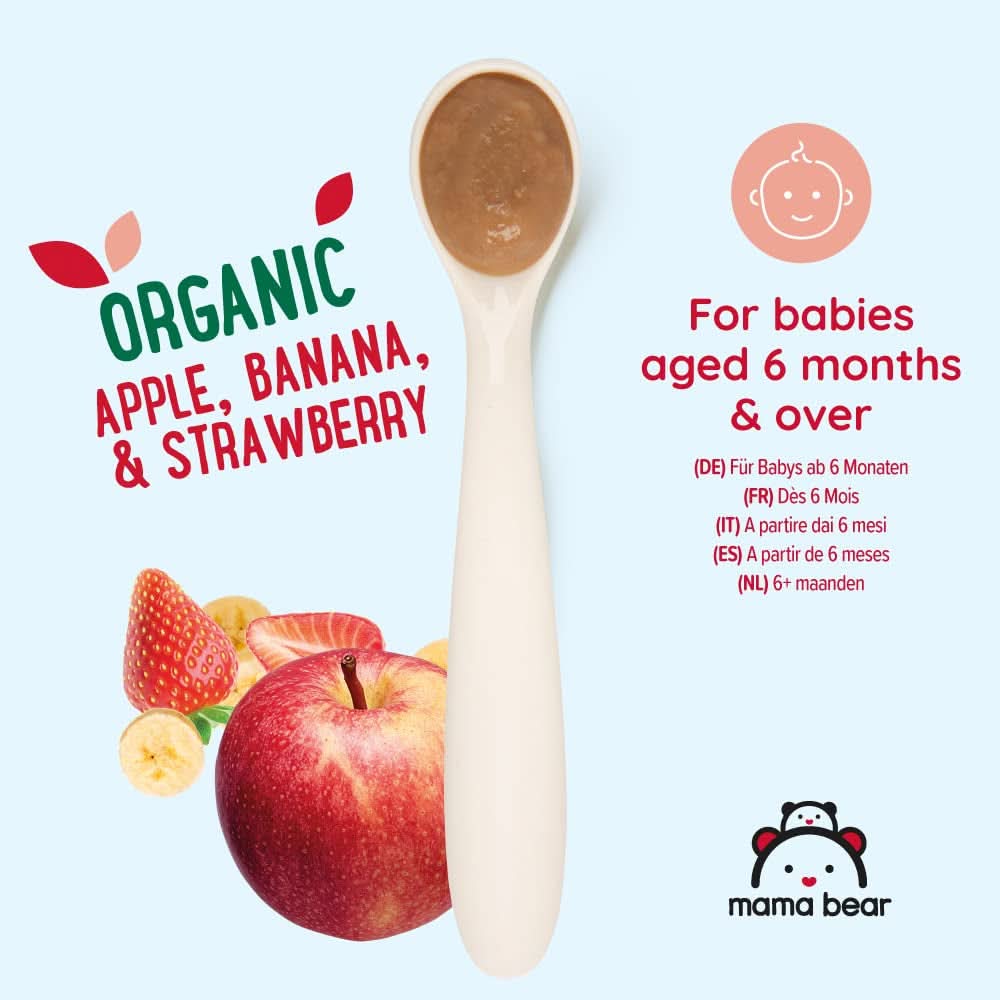 Mama Bear, Bio-Püree verschiedene Früchte, Set 6 x 90 Gramm Mutter und Kind Naty Shop