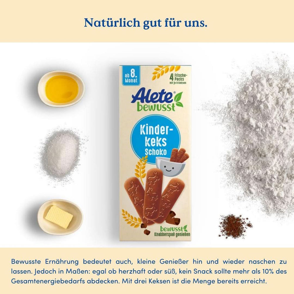 Alete bewusst Schokolade mit Keksen für Kinder, ab dem 8. Monat, Mutter und Kind Naty Shop
