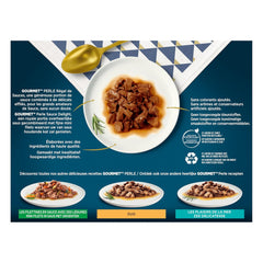 Pearl | Suport pentru sos | Pisică adultă | Vită, Pui, Ton, Somon | 12 x 85 g | Pliculețe pentru prospețime (ambalajul poate varia)