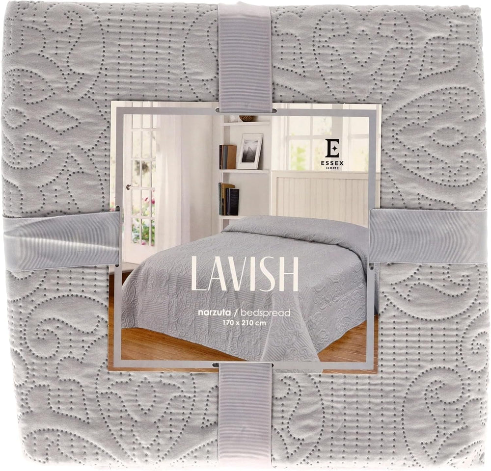 ESSEX – Tagesdecke 200 x 220 cm, ideal für das Schlafzimmer, weiche und bequeme Tagesdecke, moderne Steppung – botanische grüne Betten und Decken Besuche den ESSEX-Store Grau (verschwenderisch) 170 x 210 cm