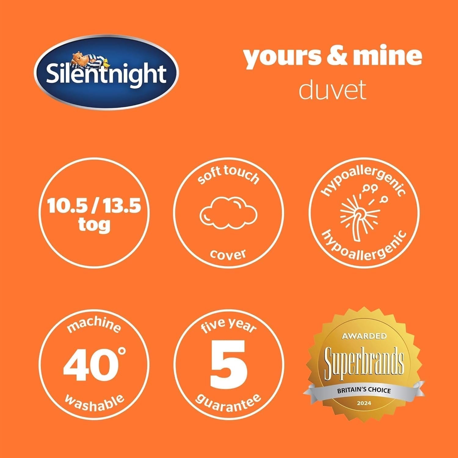 Silentnight Mine – Steppdecke 13,5 Tog, für Kingsize-Bett, 200 x 200 cm, weiße Farbe. Steppdecken und Steppdecken Naty Shop