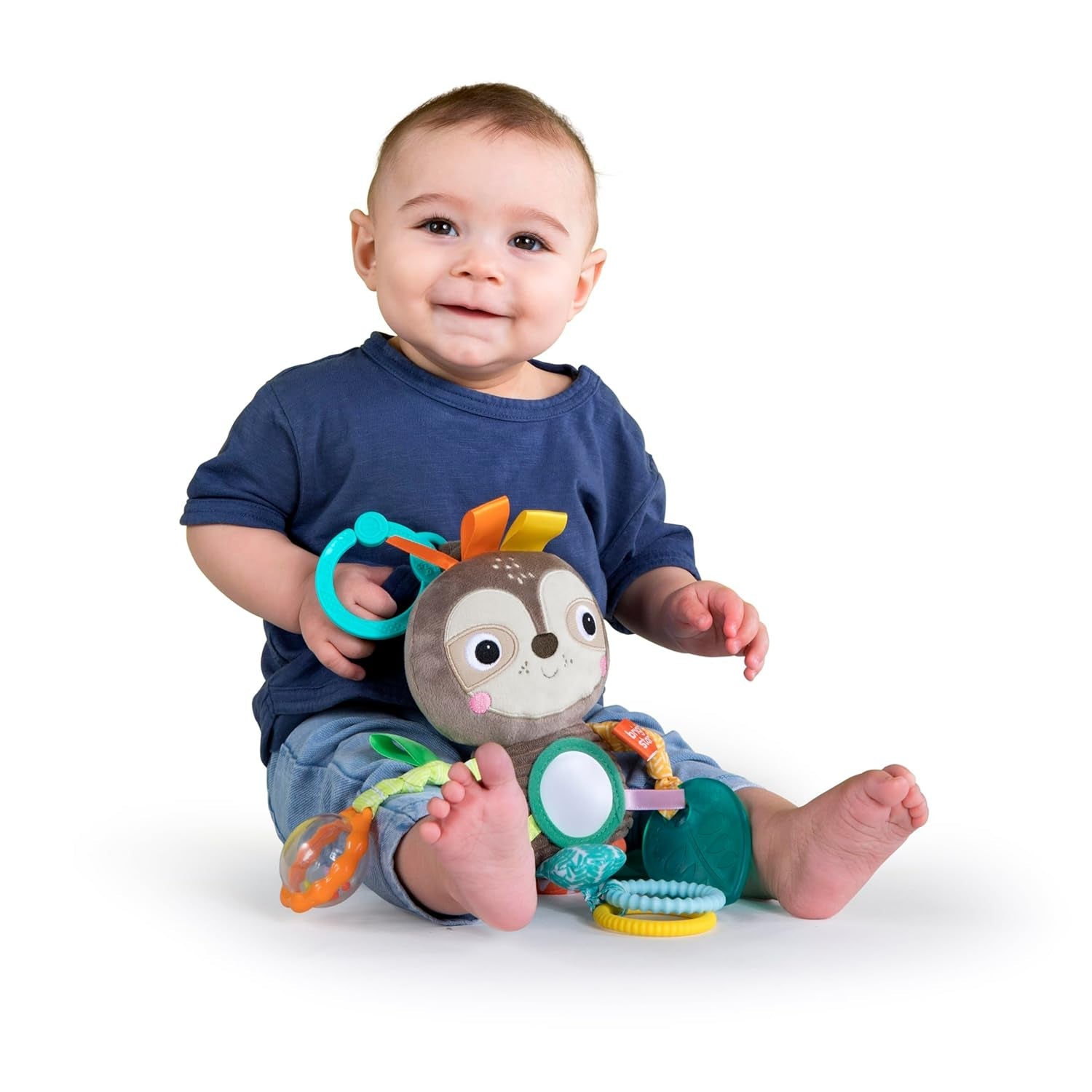 Bright Starts, jucărie pentru cărucior, leneș - cu zornăitor, oglindă și bucle taggie Jucarii Bebe Naty Shop Leneș