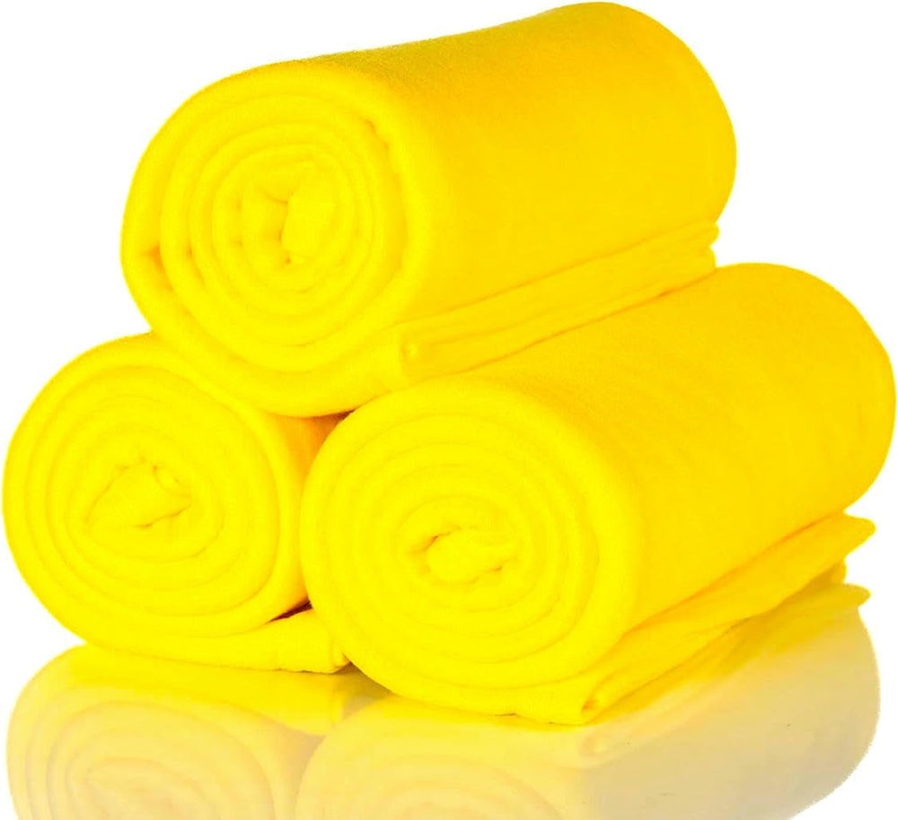 ALCLEAR 3 Stück Öko-Tex-Fleecedecken, Farbe: Anthrazit, große Größe 130 x 160 cm, über 200 g/m2, Sofadecke, Sofadecke, Decke, Wohnzimmerdecke, Picknickdecke, Sofaüberwurf, Decke, Betten und Decken. Besuchen Sie den ALCLEAR-Store. Gelb, 3 Stück, 130 x 160 cm