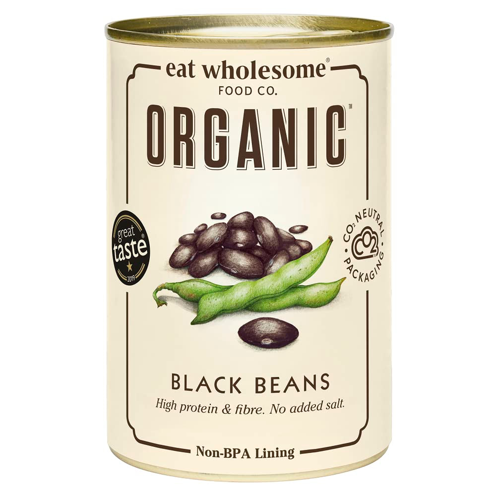 Năut organic Eat Wholesome, 400g (pachet de 12) - Gătit în apă, fără sare adăugată, 100% natural, sursă de proteine, vegan, căptușeală fără BPA și ambalaj neutru din punct de vedere al emisiilor de CO2