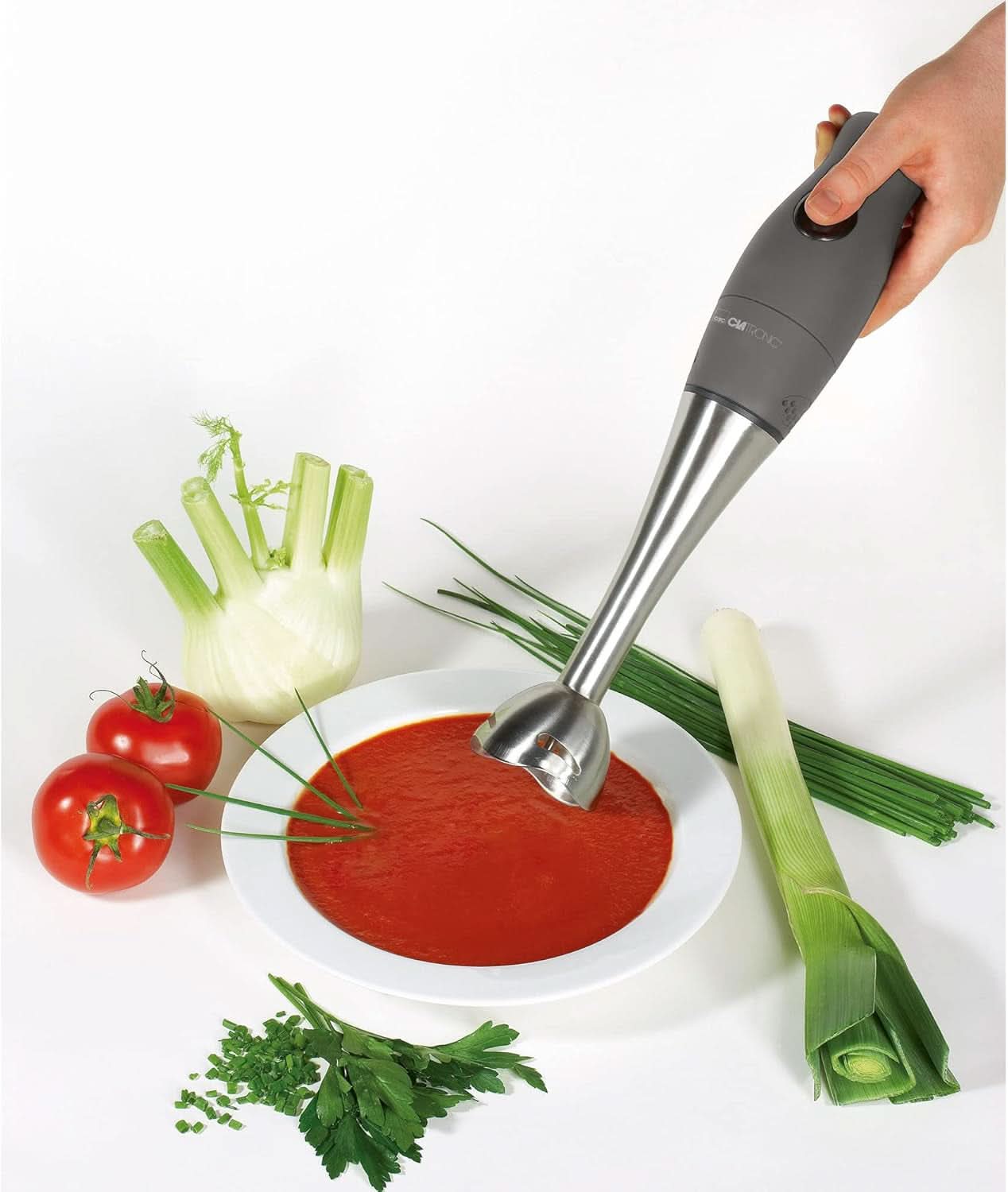 Clatronic® Standmixer-Set | Mixer, Pürierstab, Zerkleinerer Aus Edelstahl | 400 Watt | 2 Geschwindigkeitsstufen | Allesschneider | Mixbehälter | Schneebesen | Multizerkleiner | SMS 3777 Küche Naty Shop