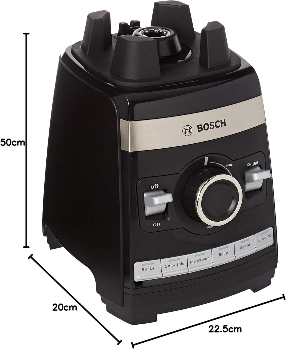 Bosch Standmixer Vitaboost MMBH6P6B, 6-Klingen-Edelstahlmesser, 2.5L Tritan-Mixbehälter, Stopfer, 6 Automatikprogramme, Rezeptbuch, Bpa-Frei, Einfache Reinigung, 45.000 U/Min, 1600 W, Schwarz Mutter und Kind Naty Shop