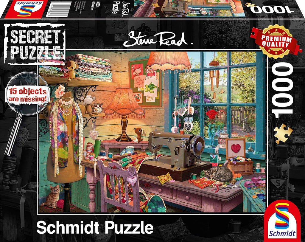 Schmidt Spiele 59654 Puzzle secret, În camera de cusut, puzzle jigsaw 1000 piese Puzzle Naty Shop Titlu implicit