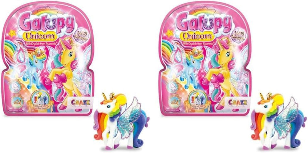 Galupy Einhorn – 3er-Pack Einhornfiguren, Einhornspielzeug zum Sammeln, Sparkling Wings Ponyfiguren und Swarovski-Kristall-Actionfiguren Naty Shop Galupy 1X Einhorn 1 Galupy Einhorn 17739 (2er Pack)