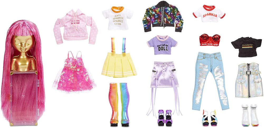 Rainbow High 571049 Fashion Studio - Păpușă exclusivă cu haine, accesorii și 2 peruci strălucitoare - Creează peste 300 de ținute!