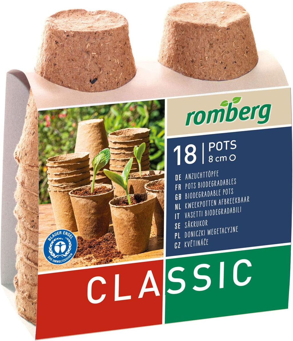 Ghivece pentru răsaduri de cocos Romberg 10091100 (ghivece pentru plante) Classic - 6 cm, rotunde, fără turbă, biodegradabile, 26 bucăți