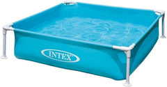 Piscină mini pentru copii, albastră, 122 x 122 x 30 cm și prelată Windhager, prelată pentru nisip de 4 m, prelată pentru nisip cu ochiuri metalice și șnur elastic, mică, 180 g/m² 1,4 x 1,4 m, verde, 07046