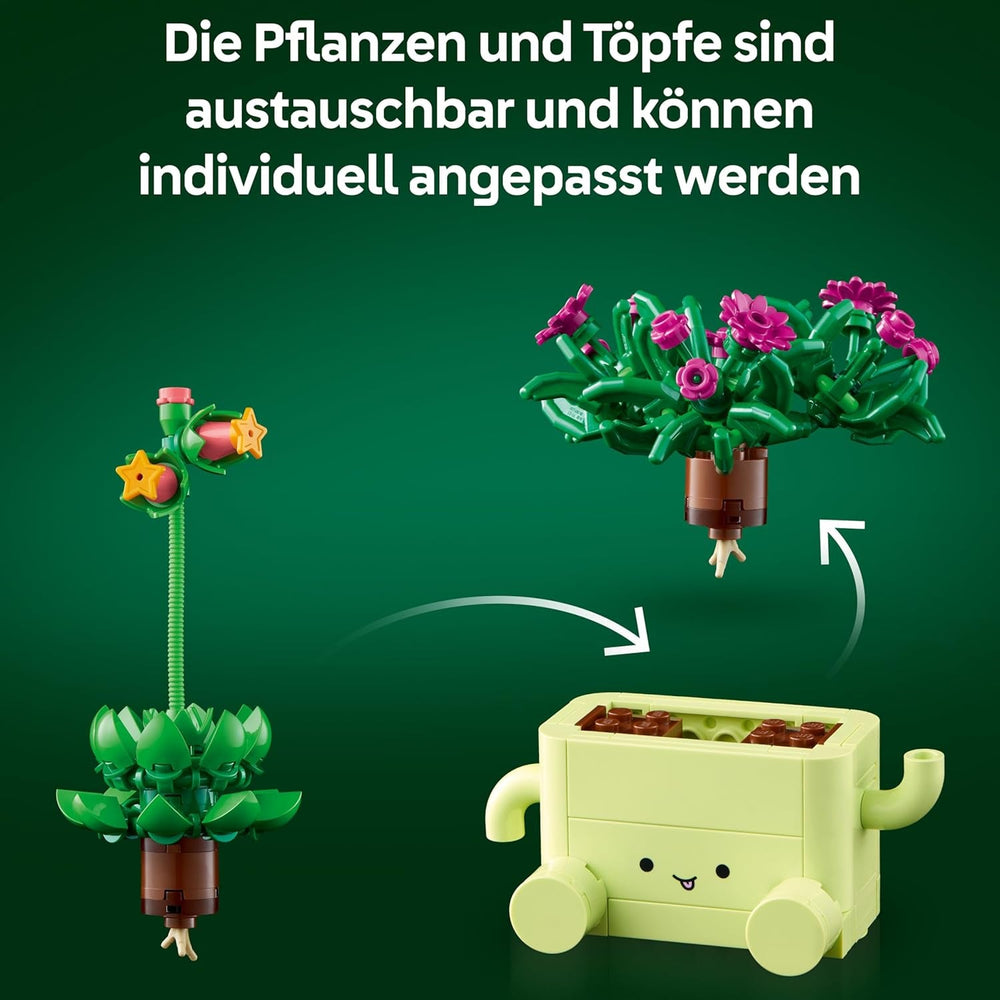 LEGO Botanicals Schaukelnde Pflanzen - Set mit Kunstblumen - mit 2 Kunstpflanzen & 2 pastellfarbenen Blumentöpfen für Schlafzimmer Deko - DIY Geschenkidee für Mädchen ab 9 Jahren & Erwachsene - 11506