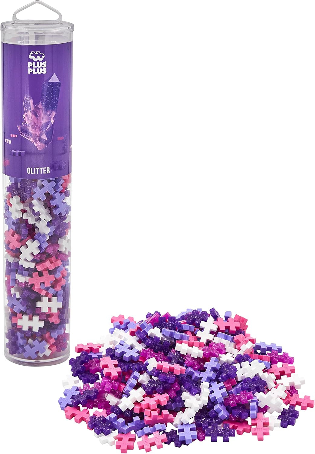 Plus-Plus 9604262 Geniales Konstruktionsspielzeug, Regenbogen, Kreativ-Bausteine Tube, 240 Teile