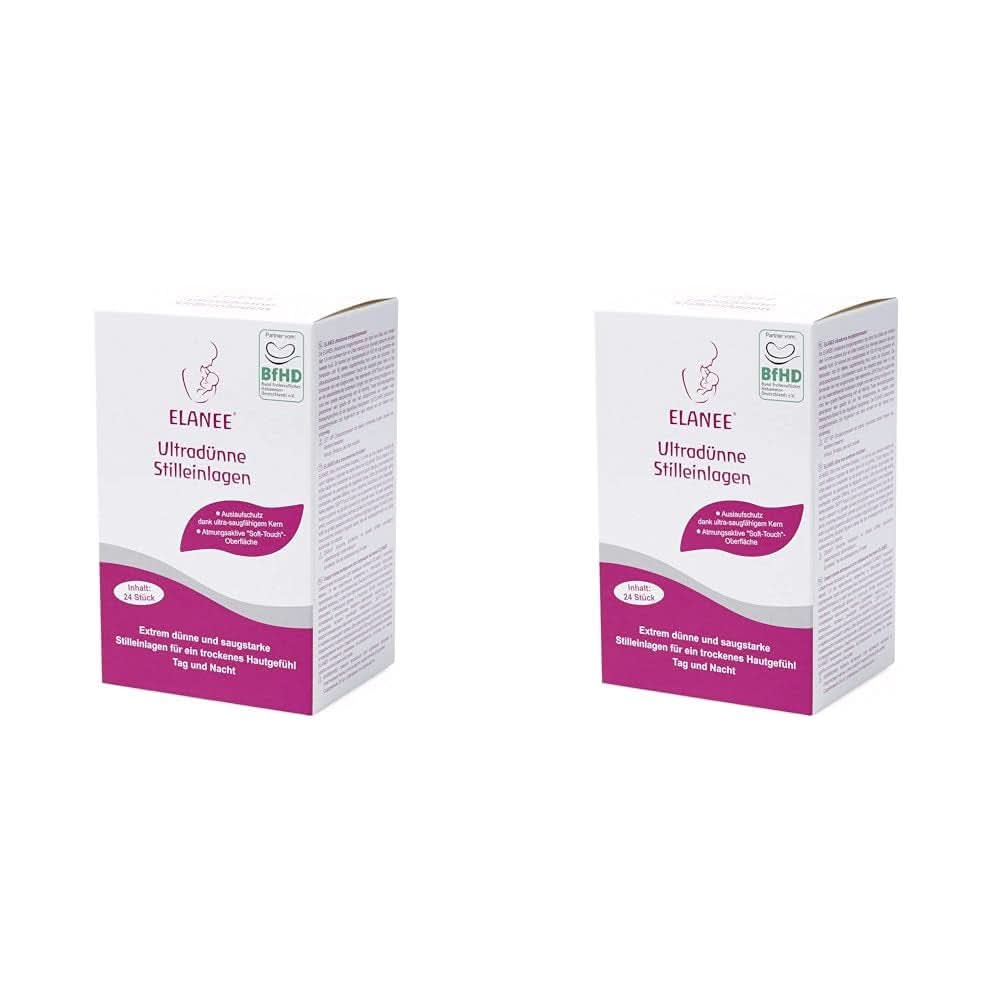 ELANEE 219-V1 Ultradünne Stilleinlagen, weiß Zubehör Essen und Stillen Bebe Naty Shop 24 Stück (2er Pack)