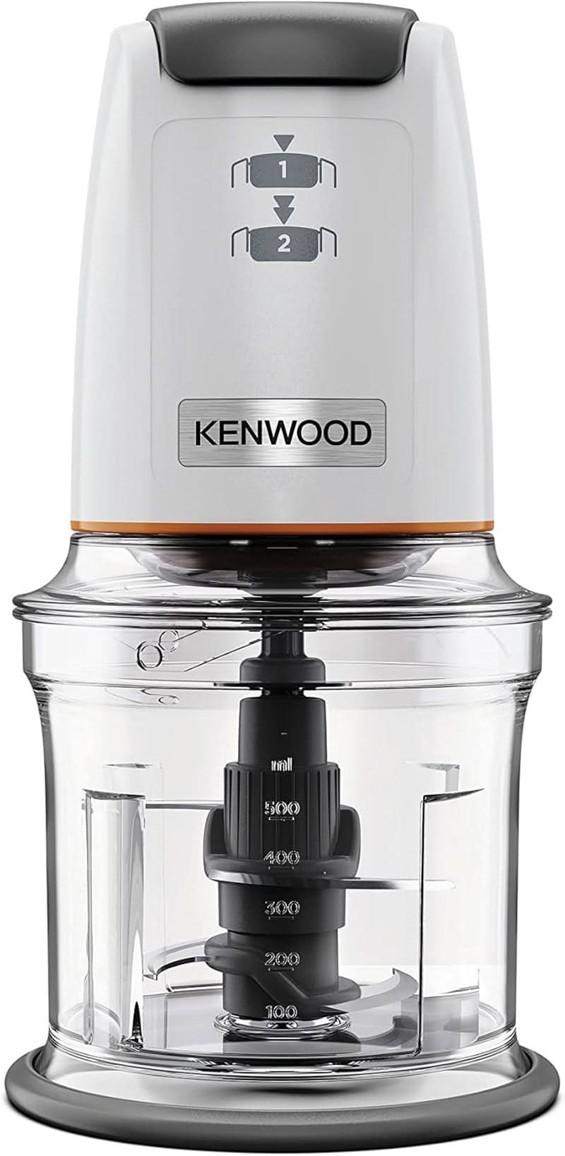 Kenwood Easychop CHP61.000WH, Zerkleinerer Mit Vier Klingen, Schüssel 0,5 L, Druckantrieb, 2 Geschwindigkeiten, Rutschfester Ring, Spülmaschinenfest, Eisbrecher, 500 W, Weiß Kitchen Naty Shop