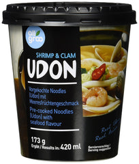 Allgroo Udon Cup Instant-Nudeln – geschmackvolle würzige Meeresfrüchte-Udon-Suppe – schnelle Zubereitung (1 x 173 g)