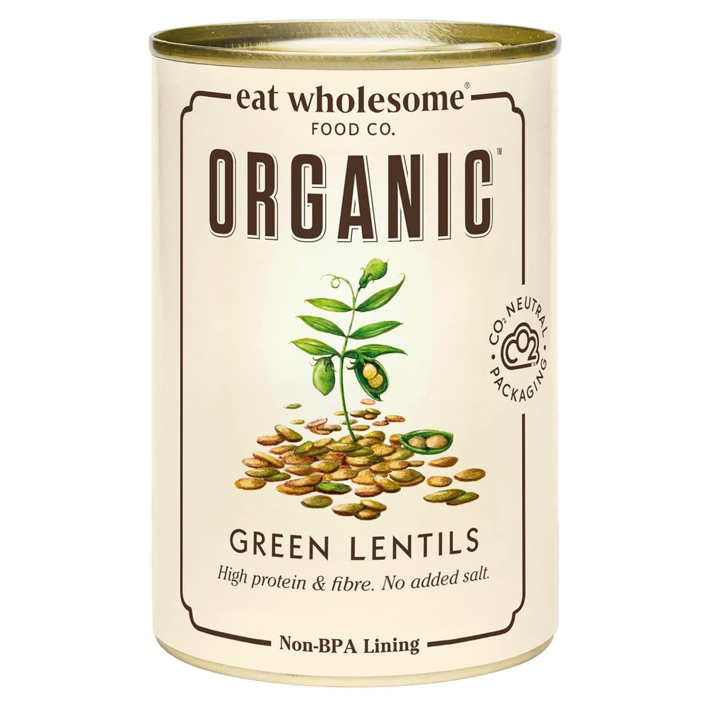 Năut organic Eat Wholesome, 400g (pachet de 12) - Gătit în apă, fără sare adăugată, 100% natural, sursă de proteine, vegan, căptușeală fără BPA și ambalaj neutru din punct de vedere al emisiilor de CO2