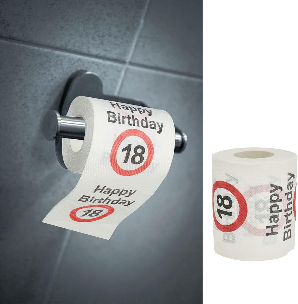 Set de 4 hârtii igienice "La mulți ani 40" │40th birthday 24 metri 2-țesături 180Gr/Qm │ Hârtie igienică motiv hârtie igienică (4 X hârtie igienică 40)