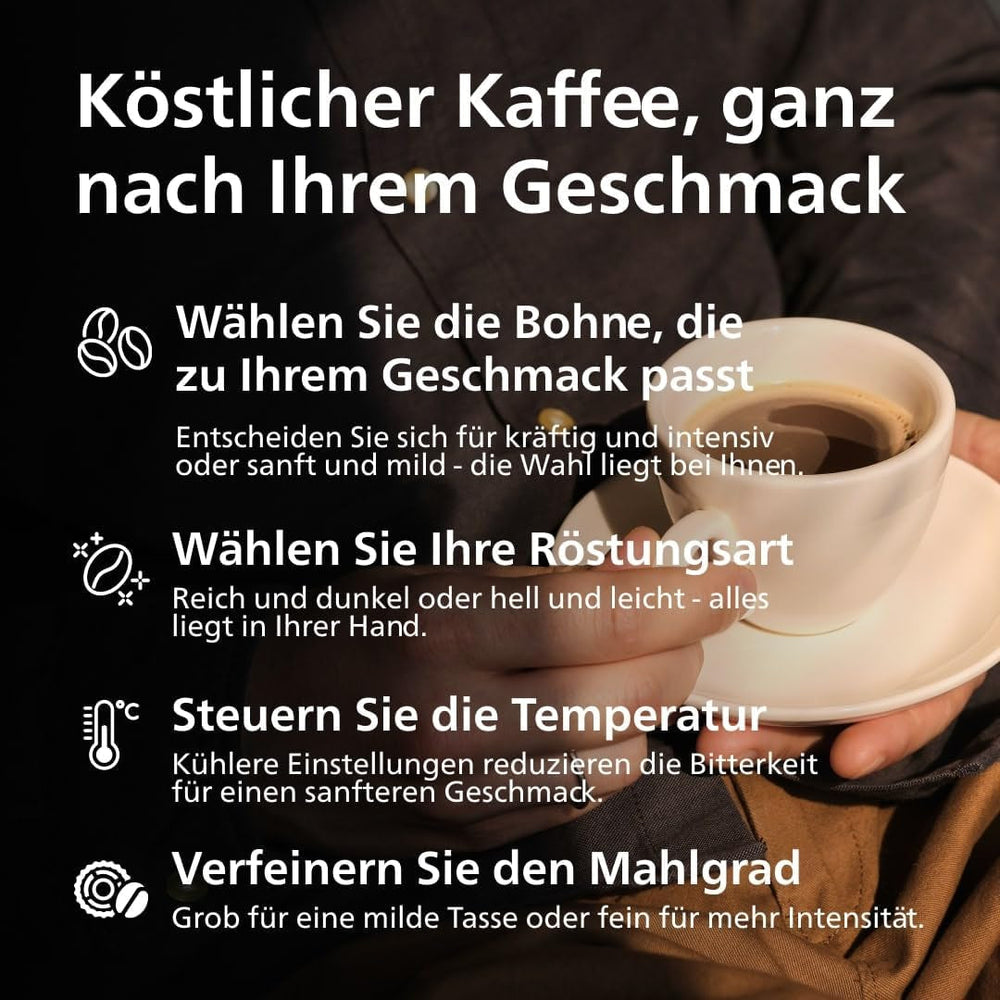 Espressor automat PHILIPS seria 2200 - 2 specialități de cafea, afișaj tactil, spumator clasic de lapte, râșniță ceramică, negru mat (EP2220/10)