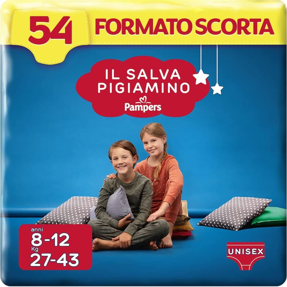 Pampers Il Salvapamino 8-12 ani, 54 scutece, mărime L/XL (27-43 kg) Mama si Copilul Naty Shop 8-12 ani, 54 scutece, mărimea L/Xl (27-43 kg)