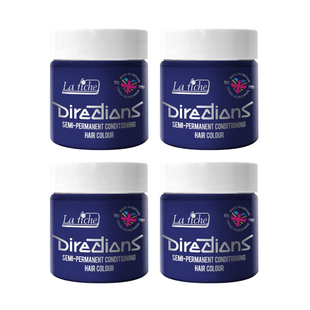 Culoare de păr semipermanentă Directions 100 ml cutie 4 pack (Pillarbox Red) Vopsea pentru par Naty Shop Ultra violet 100 Ml (pachet de 4)