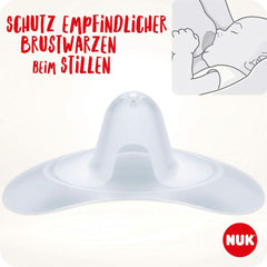 NUK Stillhütchen | Stillhütchen | Schützt vor wunden Brustwarzen | Dünnes Silikon | Größe S (16 mm) | 2 Stück Babynahrung und Stillzubehör Naty Shop